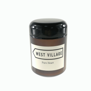 8oz Amber Straight Sided Glass Jar with Black Dome Lid