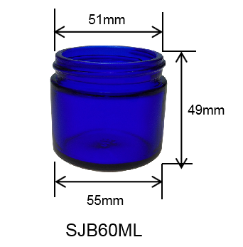 blue cream glass jar 