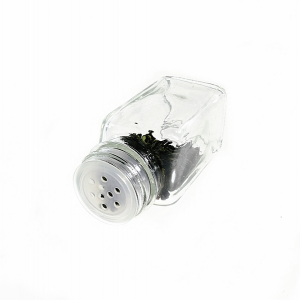 Menbank 80ml Clear Square Glass Spice Jar with Shaker Lid