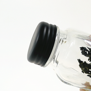 Menbank 80ml Clear Square Glass Spice Jar with Shaker Lid