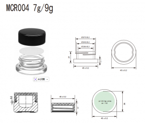 Clear 7g Concentrate Container Child Resistant Glass Jar