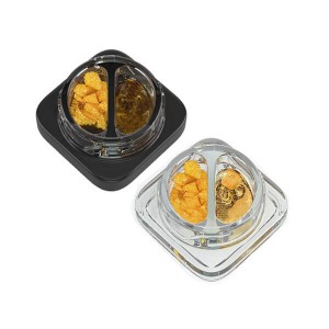 5ml Clear Split Square Concentrate Glass Jar with Black Screw Lid