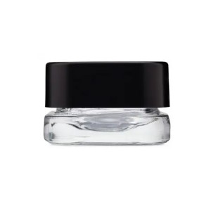 Square Clear Cube Glass Concentrate Jar with Black and White CR Lid