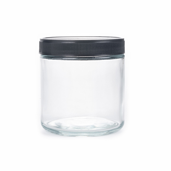16oz Clear Straight Sided Round Glass Jar – 89-400 Neck Featured Image