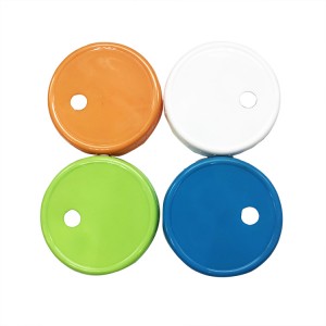 Colorful 70mm and 86mm Plastic Mason Jar with Hole for Drinking