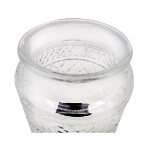 1L Antique Large Wide Mouth Diamond Glass Dessert Jar