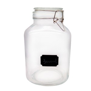 China Large Square 3L Glass Flour Storage Container with Clamp Top – Menbank