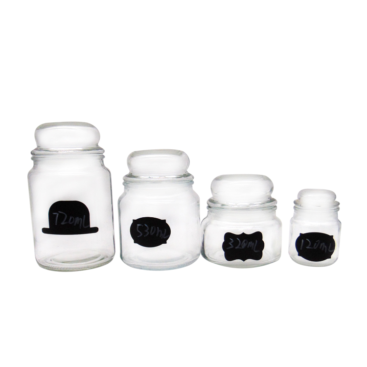 Hot sale Clear Glass Jar - MBK 500ml Wide Mouth Clear Round Glass Jar with Glass Lid – Menbank