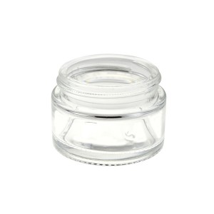 MBK Packaging 30g Clear Glass Cream Jar container with Gold Lid