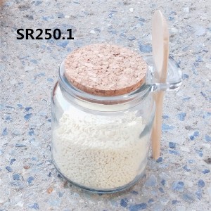 8.5OZ Round Clear Bath Salt Glass Jar with Cork and Spoon