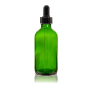 120ml Green Glass Bottle with Lotion Pump