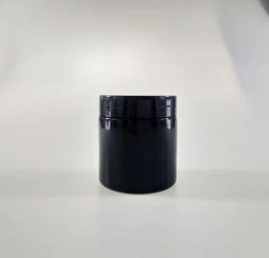 MBK 4OZ Wide Mouth Black Glass Jar with Black Lid – Menbank