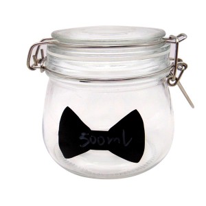 MBK Packaging 500ml Round Airtight Glass Clip Jar