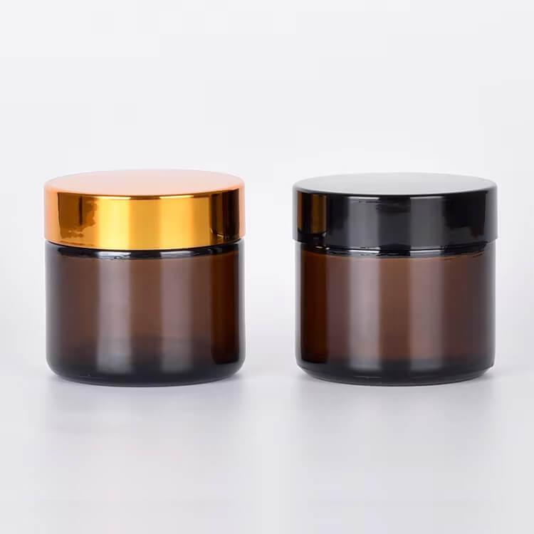 MBK Packaging 2oz amber straight side glass Cream jar Featured Image