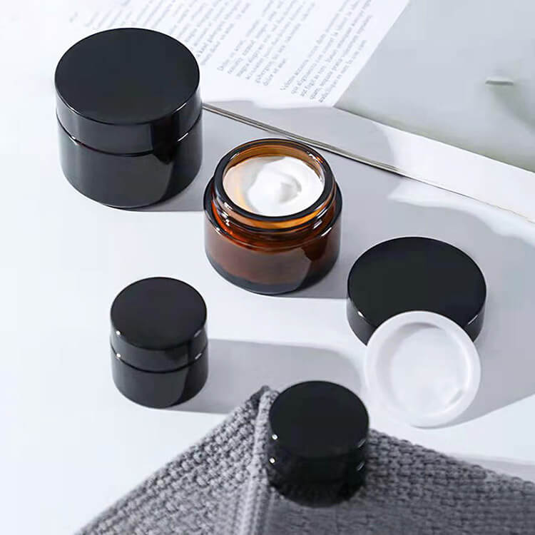 amber straight side glass Cream jar (5)