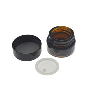 MBK Packaging Amber Glass 5ml Thick Wall Balm Jars with Black Smooth Lid – Menbank