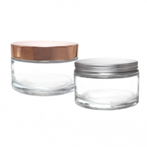 200G Wide Mouth Heavy Bottom Glass Cream Jar with Metal Lid