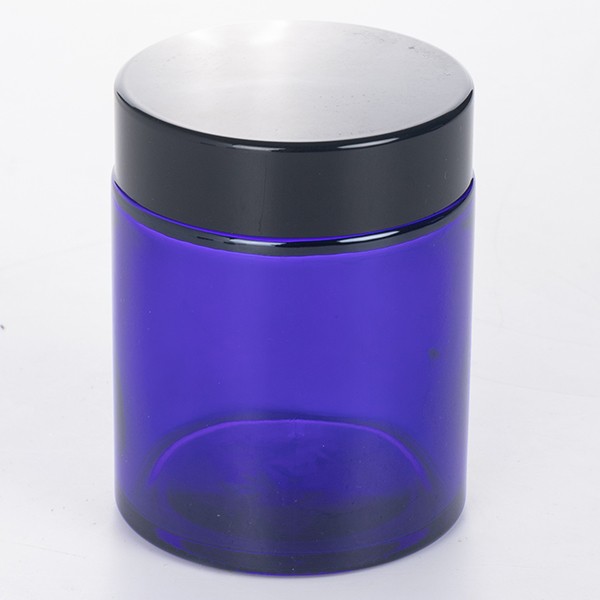Blue glass jar
