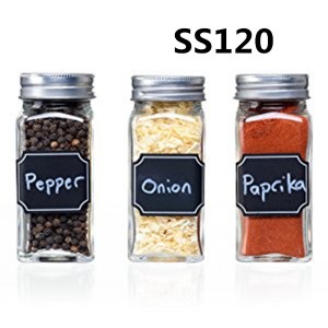 Mini Square Glass Spice Bottle Label with Silver Lid – Menbank
