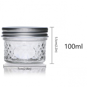4OZ Baby Food Label Crystal Glass Jar with Air Tight Lid