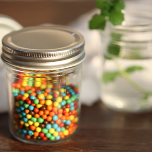 Mini 120ml Glass Candy Jar with mason jar lid – Menbank