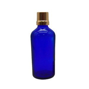 MBK 100ml Blue Glass Essential Oil Bottle with Black Mist Sprayer