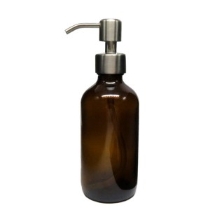 MBK Packaging  8OZ Amber Glass Bottle with Stainless Steel Pump