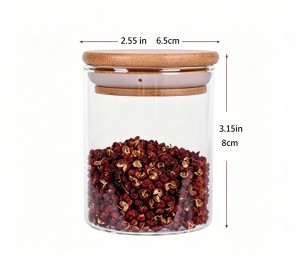 Small 6OZ Glass Spice Jar with Bamboo Lid – Airtight Food Storage Container for Herbs & Kitchen Use