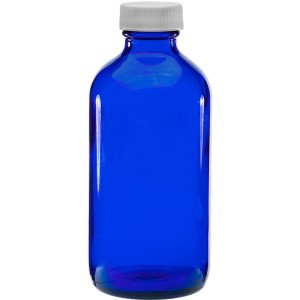 MBK Packaging 8OZ Blue Glass Bottle with Plastic Screw lid