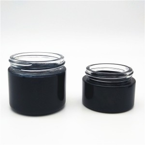 MBK 30ml 1oz Black Glass Cream Glass Jar with ABS Lid – Menbank