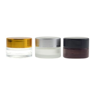 Amber Glass 10ml Thick Wall Glass Eye Cream Jars with Black Smooth Lid