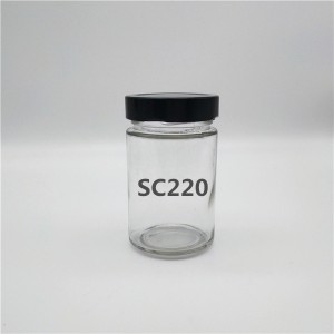 200ml Screw Top Flint Straight Sided Glass Jelly Jar with Black Lid – Menbank