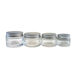 MBK Packaging 30ml Amber Blue Clear Cosmetic Glass Jar with Silver Aluminum Lid – Menbank