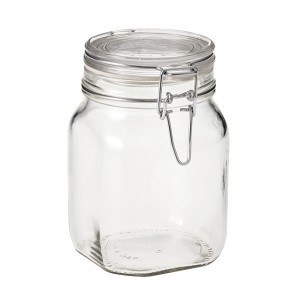 High Quality Glass Oil Bottle – Clear Spice Storage Glass Jar With Airtight Clip Lid – Menbank