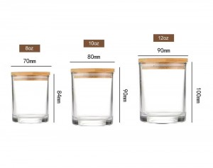 10OZ Glass Candle Jar with Bamboo Lid – Candle Vessel | Glass Jar for Candle Making | Empty Glass Candle Jar Wholesale