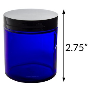 MBK 4OZ Blue Stainless Sighted Glass Jar with Black Airtight Lid – Menbank