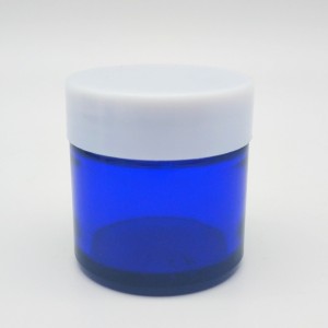 MBK Packaging 30ml Round Blue Glass Lotion Cream Jar With Screw Top Lid – Menbank
