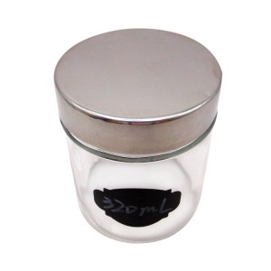 China 9OZ Glass Jar Round Glass Cansiter Jar Set