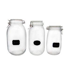 MBK Packaging 3L Glass Storage Jar With Glass Lid Stainless Steel Clip – Menbank