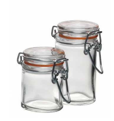 Oem Menbank Airtight 50ml Small Glass, Mini Spice Jar With Clamp