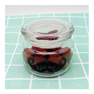 10OZ Glass Storage Coffee Tea Container with Glass Lid