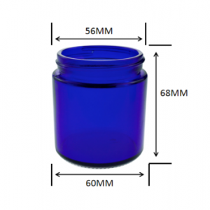 MBK 1OZ 2OZ 4OZ Cobalt Blue Glass Jar with Black Lid