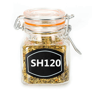 4OZ Mini Glass Spice Jar Container Set with Hinged Lid