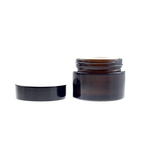 MBK Packaging 50ml Amber Glass Salve Cream Jar with black Lid – Menbank
