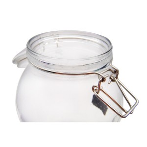 Hot sale Regular Mouth Mason Jar Lid – MBK Round Hook Lid Storage Glass Canning Jar with Clamp Lid – Menbank