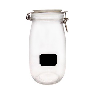 Hot sale Regular Mouth Mason Jar Lid – MBK Round Hook Lid Storage Glass Canning Jar with Clamp Lid – Menbank