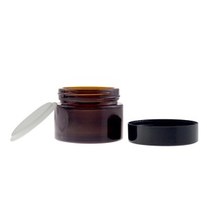 MBK Packaging 50ml Amber Glass Salve Cream Jar with black Lid – Menbank