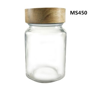 400ML Regular Square Glass Mason Jar with Wooden Lid – Menbank