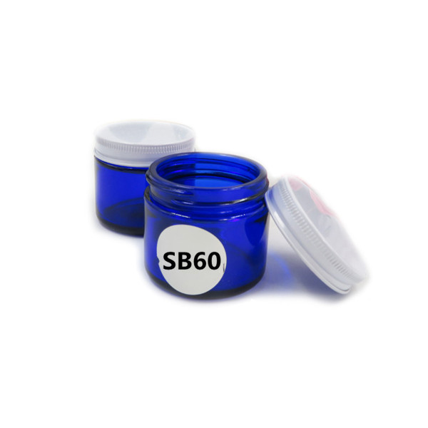 MBK Packaging 2OZ Blue Glass Jar with White Metal Lid – Menbank Featured Image