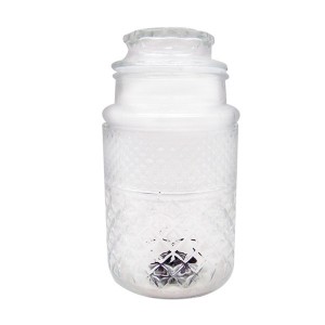 Vintage Embossed Crystal Dessert Jar Round